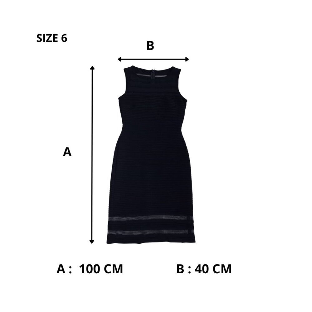 Adrianna Papell Black Sheath Dress Sleeveless Knee Length Elegant Size 6 - Picture 8 of 8